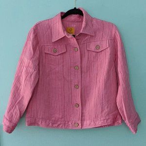 Ruby Rd. Pink Long Sleeve Jacket size 10